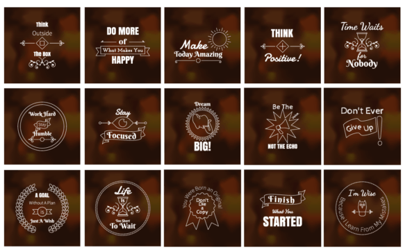 15 Motivational Quote SVG Bundle for Crafts and Graphics
