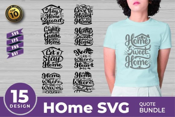 Home Quote SVG Bundle - Home SVG File for Crafts and Graphics