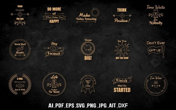 Laser Cut Motivational Quote SVG Bundle for Crafts and Graphics