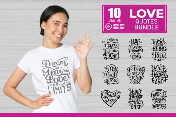 Love Quote SVG Bundle for Crafts and Graphics