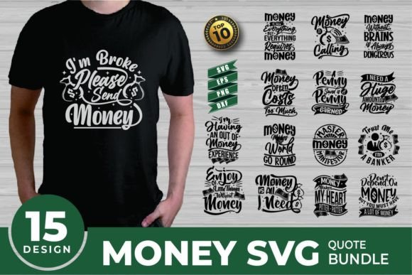 Money Quote SVG Bundle for Embroidery Projects