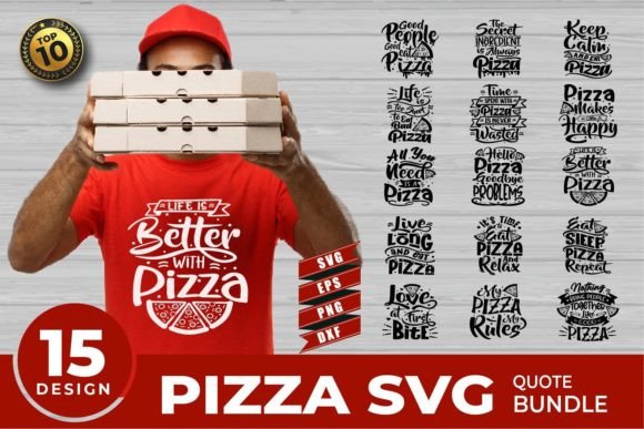 Pizza Quote SVG Bundle for Crafts and Graphics