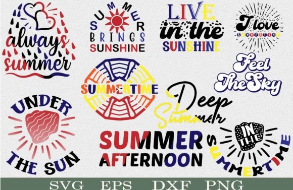 Summer Quote SVG Bundle for Crafts and Graphics