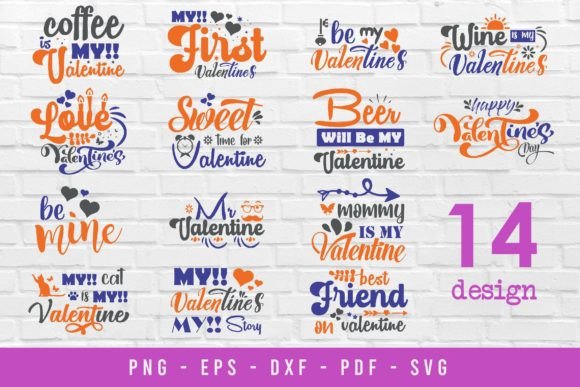 Valentine Love Quote SVG Bundle for Crafts and Graphics